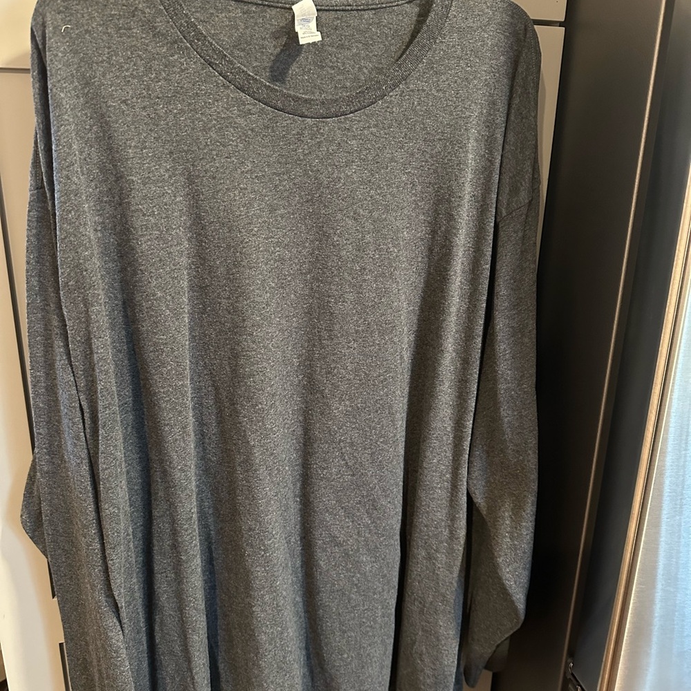 Gray Long Sleeve Jerzees T Shirt Men’s 3XLG Dri-Power pre owned in great